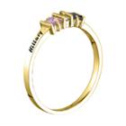 Womens Simulated Multi Color Stone 10k Gold Cocktail Ring