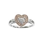 1/6 Ct. T.w. Diamond 14k Rose & White Gold Heart Ring