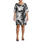 Lark Lane Island Hopping Swaying Palm Ruffle Sleeve Dress- Plus