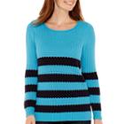 Liz Claiborne Long-sleeve Striped Stitch Sweater