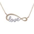 Womens 10k Gold Infinity Pendant Necklace