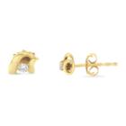1/10 Ct. T.w. White Diamond 10k Gold 30mm Stud Earrings