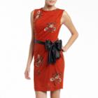 Mng By Mango Belted Drape Neck Sheath Dress