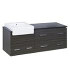 57.75-in. W 18-in. D Modern Wall Mount Plywood-melamine Vanity Base Set Only In Dawn Grey