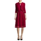 Danny & Nicole 3/4-sleeve Pintuck Lace Jacket Dress
