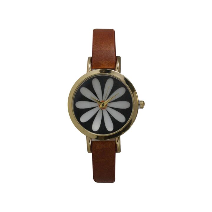 Olivia Pratt Womens Brown Strap Watch-20378lightbrownflower