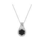 Diamond Blossom 1/3 Ct. T.w. Color-enhanced Black Diamond Pendant Necklace