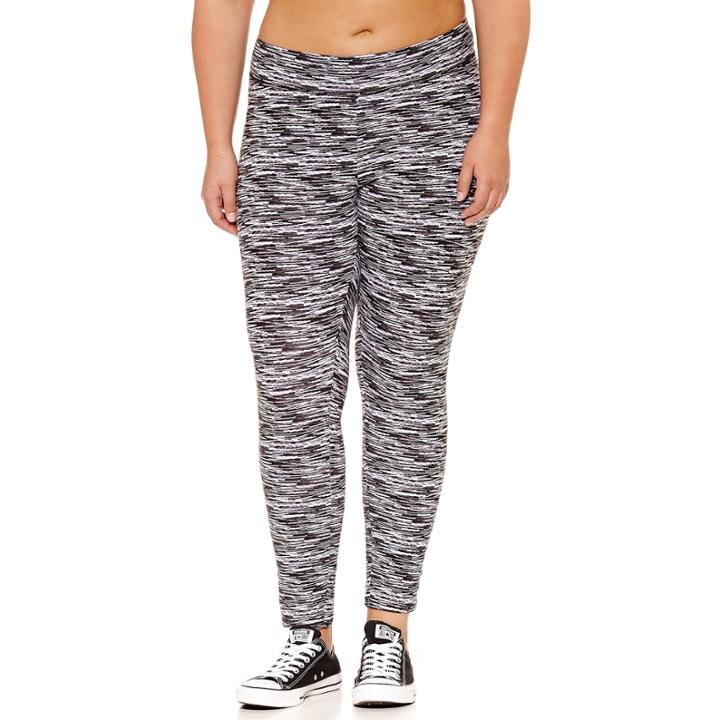 Flirtitude Geo Linear Jersey Leggings-juniors Plus