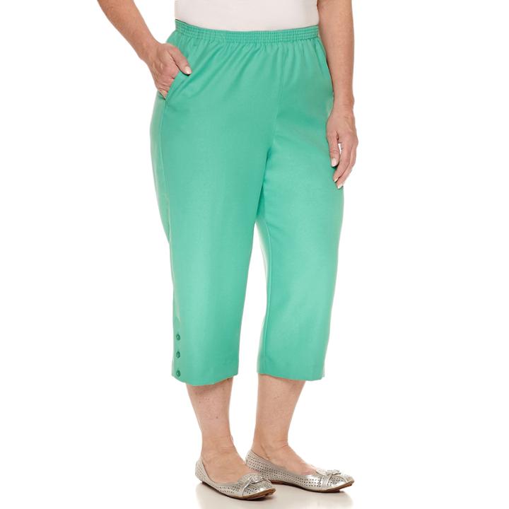 Alfred Dunner Classics Poly Capri Cropped Pants-plus