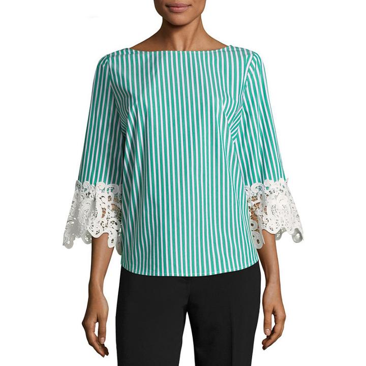 Liz Claiborne Lace Sleeve Top - Tall