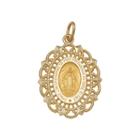 14k Yellow Gold Oval Framed Miraculous Medal Charm Pendant