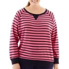 Made For Life Long-sleeve Striped Sweatshirt - Plus