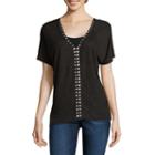 A.n.a Short-sleeve Embellished Top - Tall