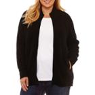 St. John's Bay Zip Front Cable Cardigan-plus