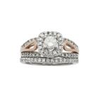 1 Ct. T.w. Certified Diamonds 14k Two-tone Gold Bridal Ring Set