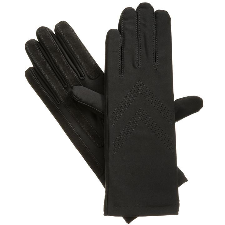 Isotoner Womens Spandex Three-button Length Chevron Gloves