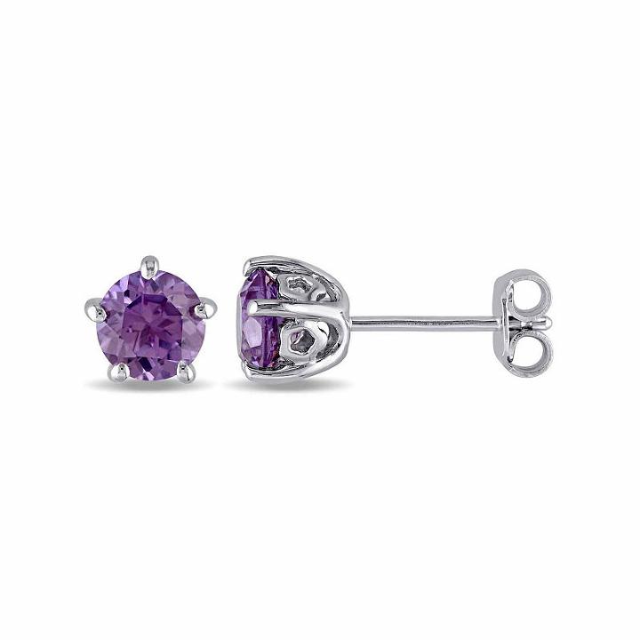 Laura Ashley Lab Created Purple Alexandrite 6.8mm Stud Earrings