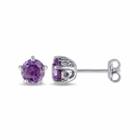 Laura Ashley Lab Created Purple Alexandrite 6.8mm Stud Earrings