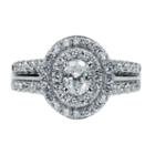 Modern Bride Signature Womens 1 1/2 Ct. T.w. Genuine Oval Diamond 14k Gold Engagement Ring