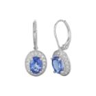 Limited Quantities Genuine Tanzanite And 1/5 Ct. T.w. Diamond 14k White Gold Drop Earrings