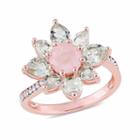 Laura Ashley Womens Pink Quartz 18k Gold Over Silver Cocktail Ring