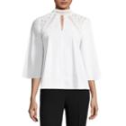 Worthington 3/4 Sleeve Choker Neck Blouse