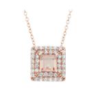 Simulated Morganite & Lab-created White Sapphire 14k Gold Over Silver Pendant Necklace