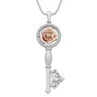 Enchanted Disney Fine Jewelry Womens 1/6 Ct. T.w. White Diamond Sterling Silver Pendant Necklace