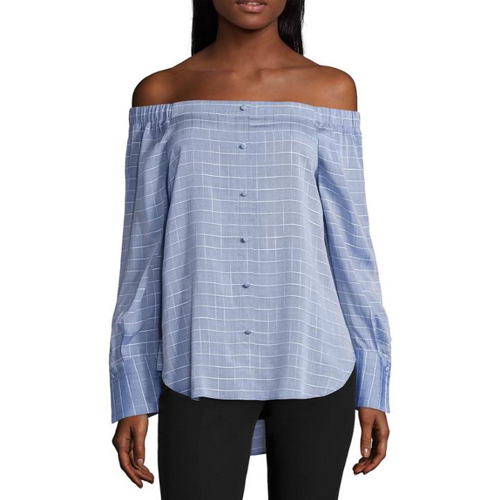 Worthington Modern Fit Long Sleeve Button-front Shirt
