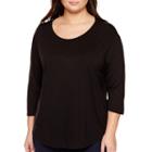 A.n.a 3/4-sleeve Dropped-shoulder T-shirt - Plus