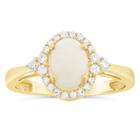 Womens 1/5 Ct. T.w. White Opal 10k Gold Cocktail Ring