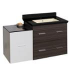 37.75-in. W Wall Mount White-dawn Grey Vanity Setfor 1 Hole Drilling Black Galaxy Top Biscuit Um Sink
