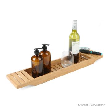 Mind Reader Bamboo Bathtub Tray Caddy, Brown
