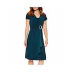 R & M Richards Short-sleeve Faux-wrap Dress