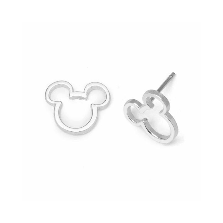 Disney Mickey Outline Sterling Silver Stud Earrings
