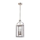 Eglo Montrose 3-light 9 Inch Acacia Wood And Brushed Nickel Foyer Pendant Ceiling Light