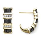 1/10 Ct. T.w. Diamond & Genuine Sapphire 10k Gold Earrings