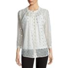 Liz Claiborne Long Sleeve Y Neck Woven Blouse-petites