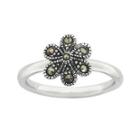 Personally Stackable Marcasite Sterling Silver Flower Ring