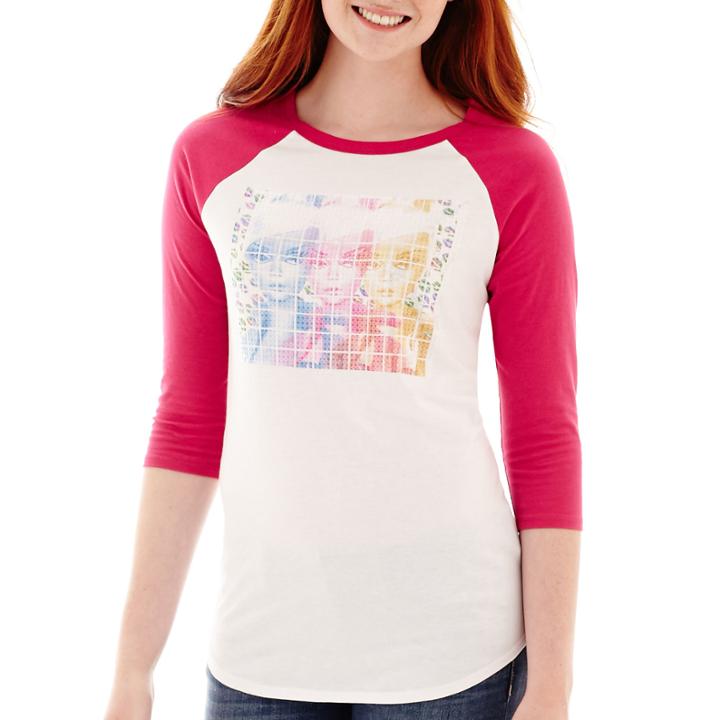 Modern Lux Raglan-sleeve Barbie Sequin Graphic T-shirt