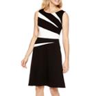 Black Label By Evan Picone Sleeveless Fit-and-flare Dress