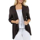 24/7 Comfort Apparel Women's 3/4-sleeve Open Shrug