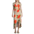 Derek Heart Short Sleeve Floral Maxi Dress-juniors