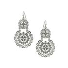 1928 Jewelry Silver-tone Crystal Large Filigree Earrings