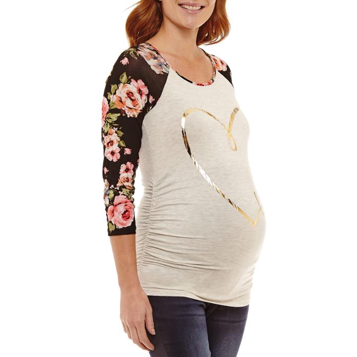 Planet Motherhood 3/4 Sleeve Love Graphic T-shirt