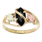 Black Hills Gold Womens Dyed Black Onyx 10k Gold Cocktail Ring
