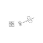 Itsy Bitsy&trade; Crystal Sterling Silver Square Cluster Stud Earrings