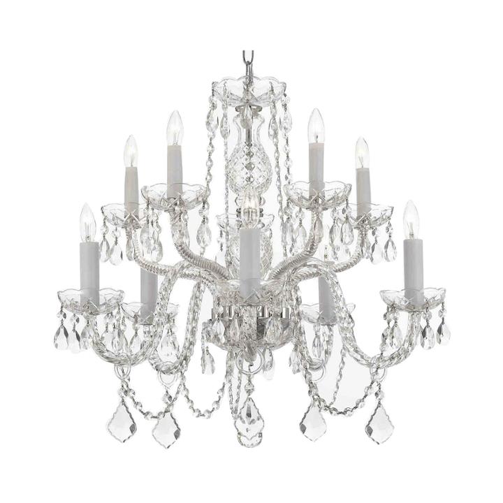 10-light Venetian-style Crystal Chandelier