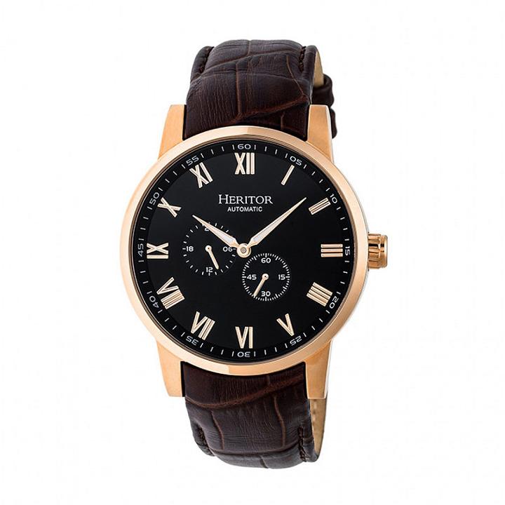 Heritor Unisex Brown Strap Watch-herhr6406