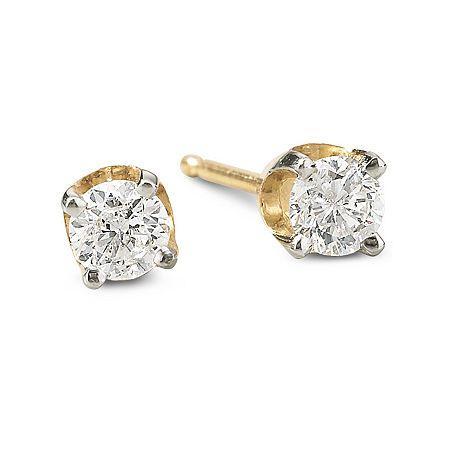 1/2 Ct. T.w. Round Diamond Studs 14k Gold